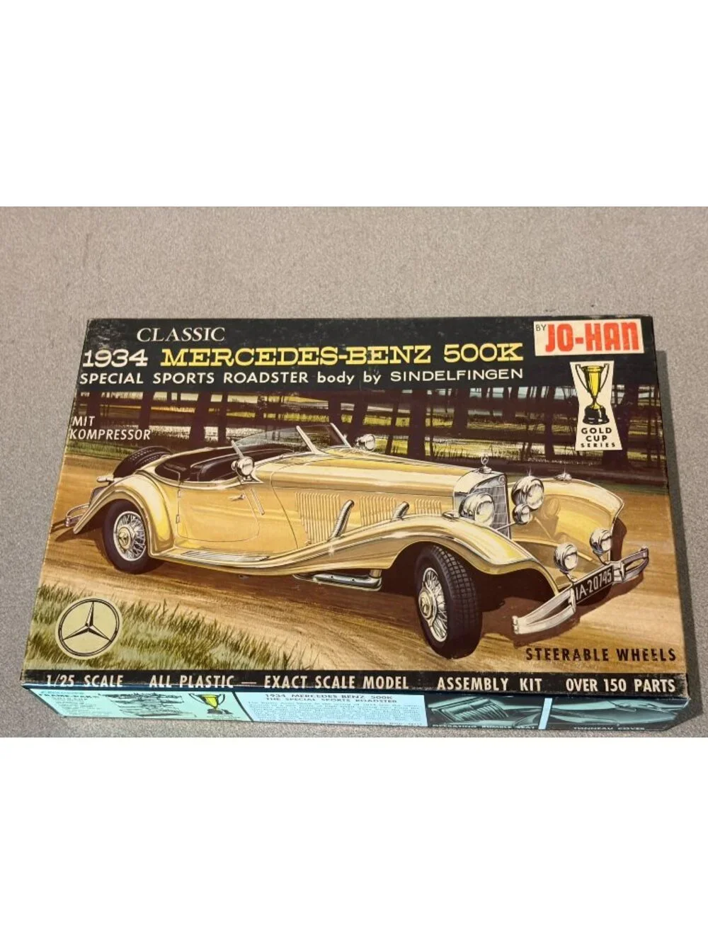 Vintage Jo-Han 1/25 1934 Mercedes-Benz 500K Special Sports Roadster Kit GC-234